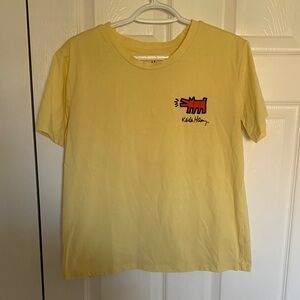 Keith Haring Yellow Graphic T-Shirt Small